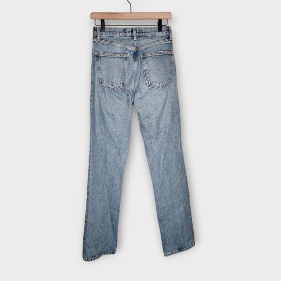 AGOLDE Womens Lana Straight Leg Jeans 26 Distressed Knee Organic Cotton - Picture 6 of 6